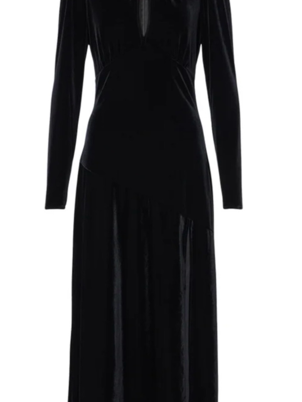 River Island Black Velvet Long Sleeve Maxi Dress